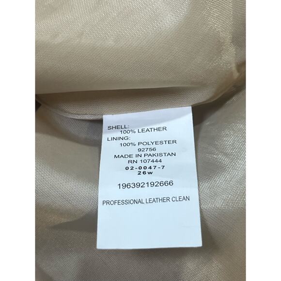 NWT Jessica London Leather Blazer Plus Size‎ 26W Beige 100% Genuine Leather - Picture 10 of 10